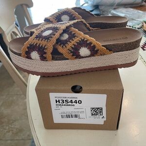 NEW Coutgo Women’s Platform Espadrille Crochet Sandals-9M